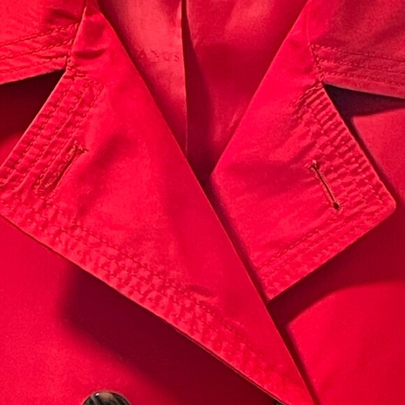 (NEW) LANDS' END Double Breast Lightweight Lined Long Sleeve Rain Coat, Red - 3X - Picture 6 of 12